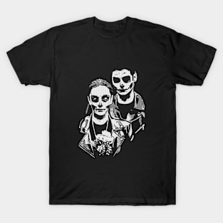 Demon boy and demon girl Halloween spooky romance T-Shirt